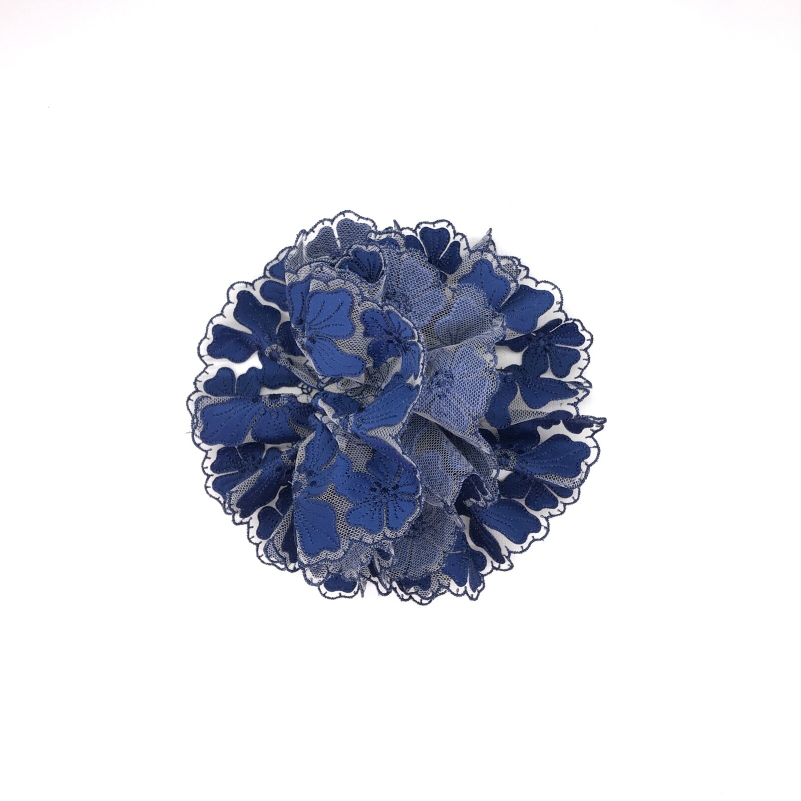 Daria L Floral Scrunchies Stylish Ponytail Holders Royal Blue Color Oversized