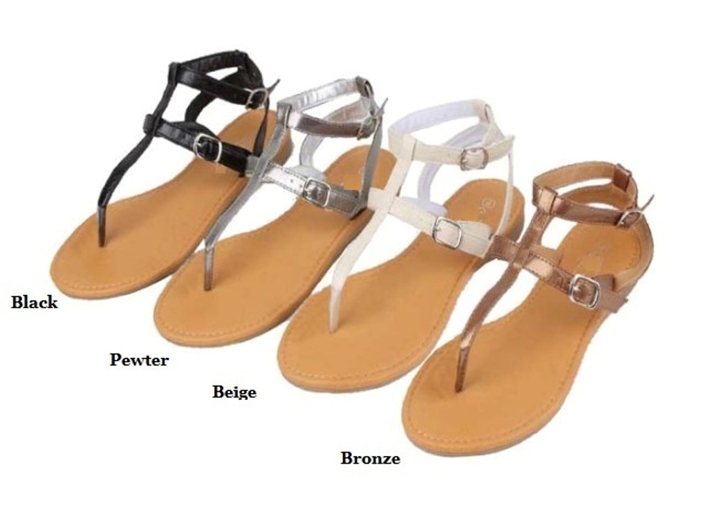 Womens Fashion Open Toe Gladiator Sandals Black Pewter Beige Bronze 5 6