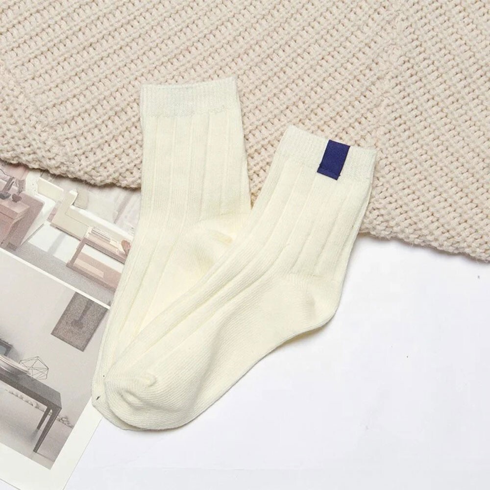 3 Pair Casual Crew Socks Cotton Bright Mix Random Solid Colors NEW