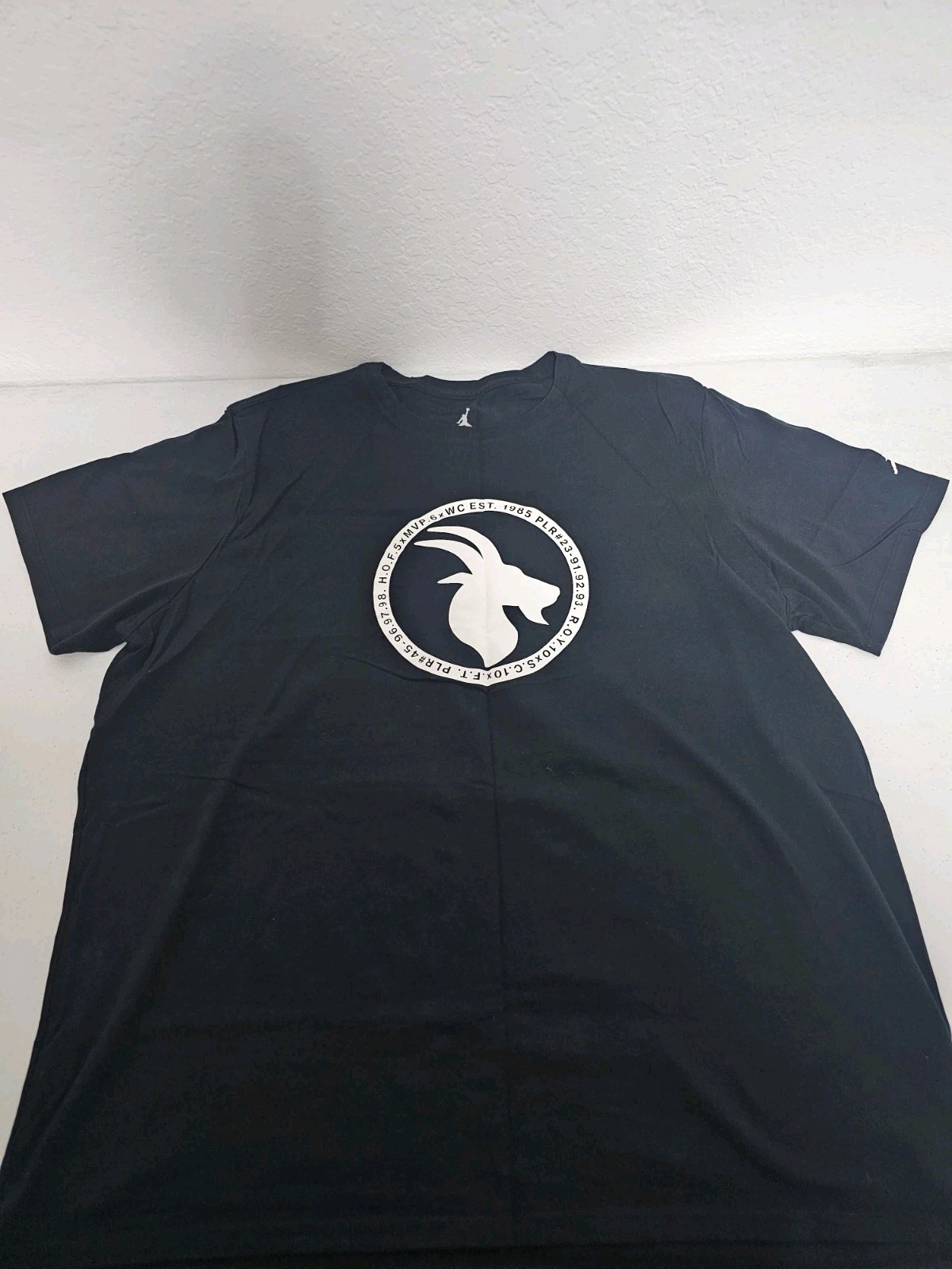 Air Jordan GOAT Mens 2XL Tshirt Black White Retro 1 2 3 4 5 6 7 8 9 10 11