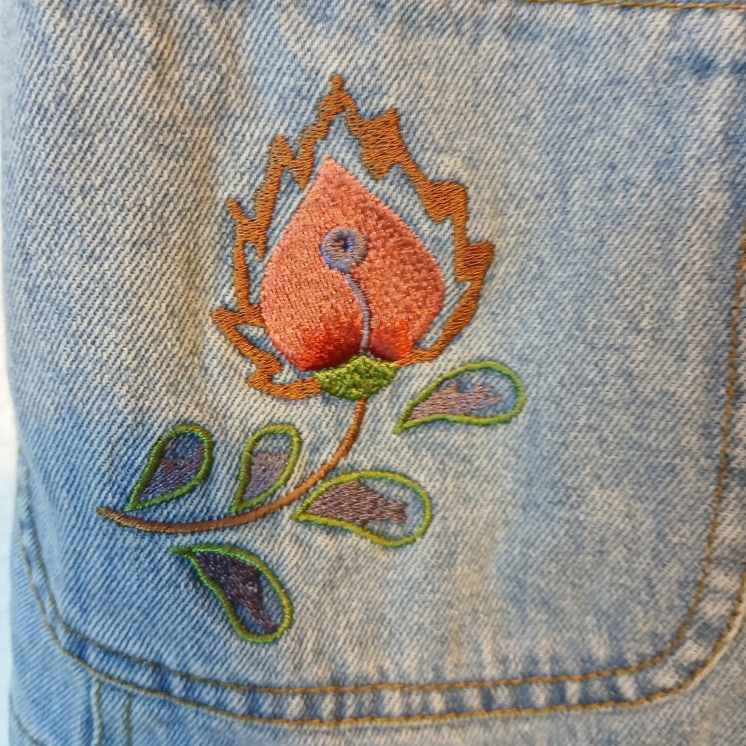 Harve Benard by Benard Holtzman Denim Jacket,embroidered Pockets NWT Size 10