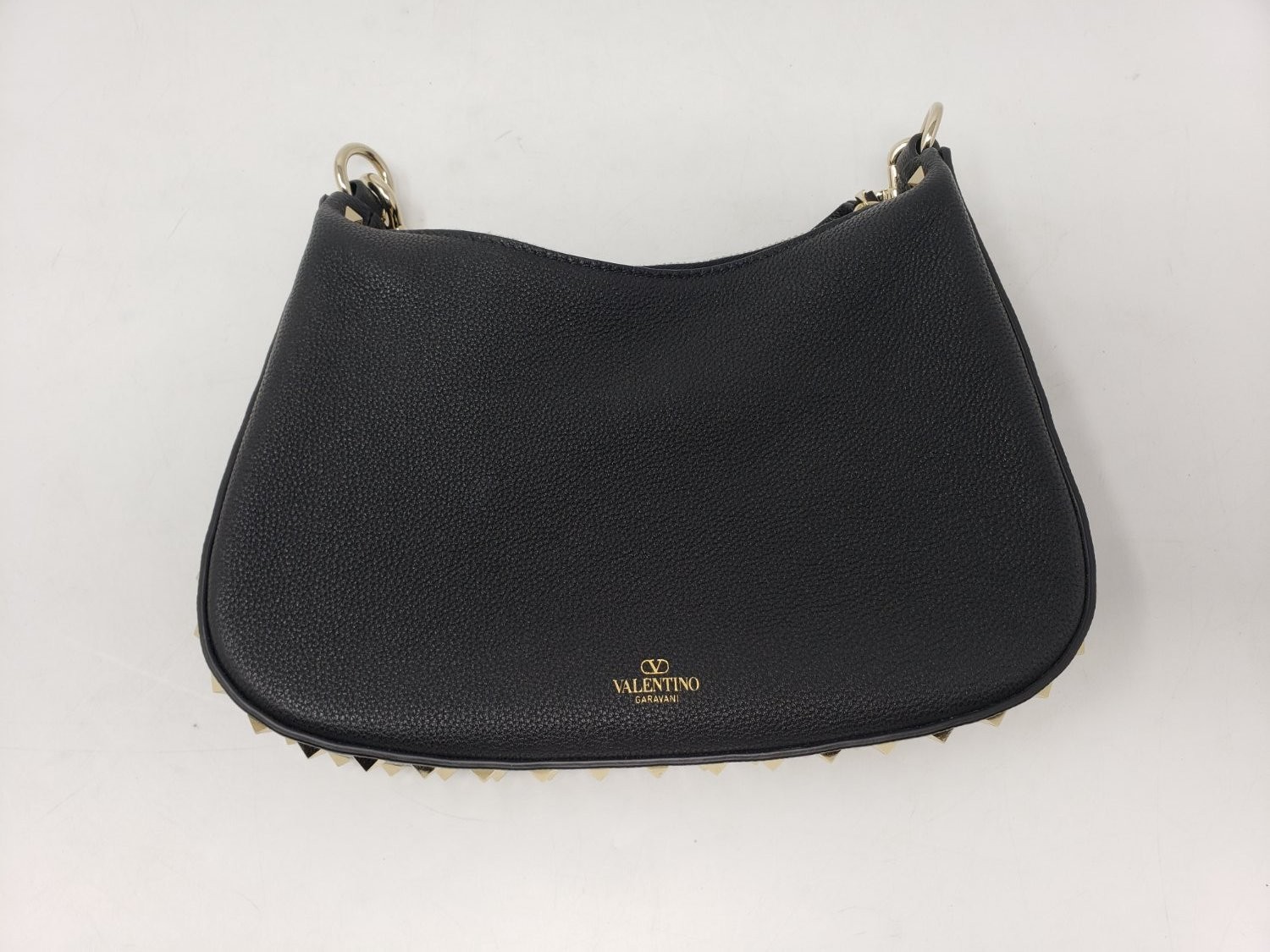 Valentino Garavani Rockstud Womens S Black Handbag Detachable Shoulder Strap