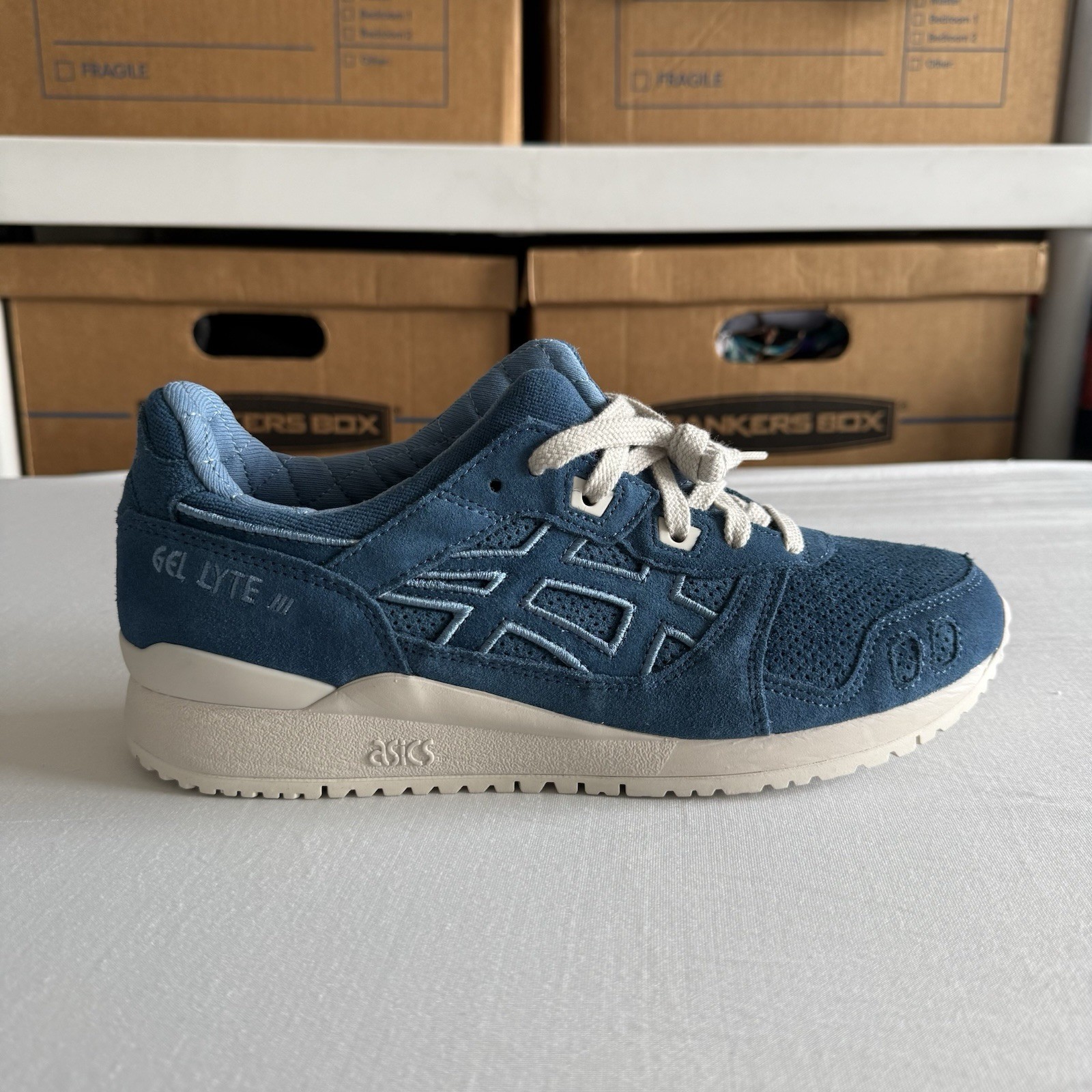 ASICS Gel-Lyte III OG Mens 8 Light Indigo Smoke Grey 1201A383-400 Running