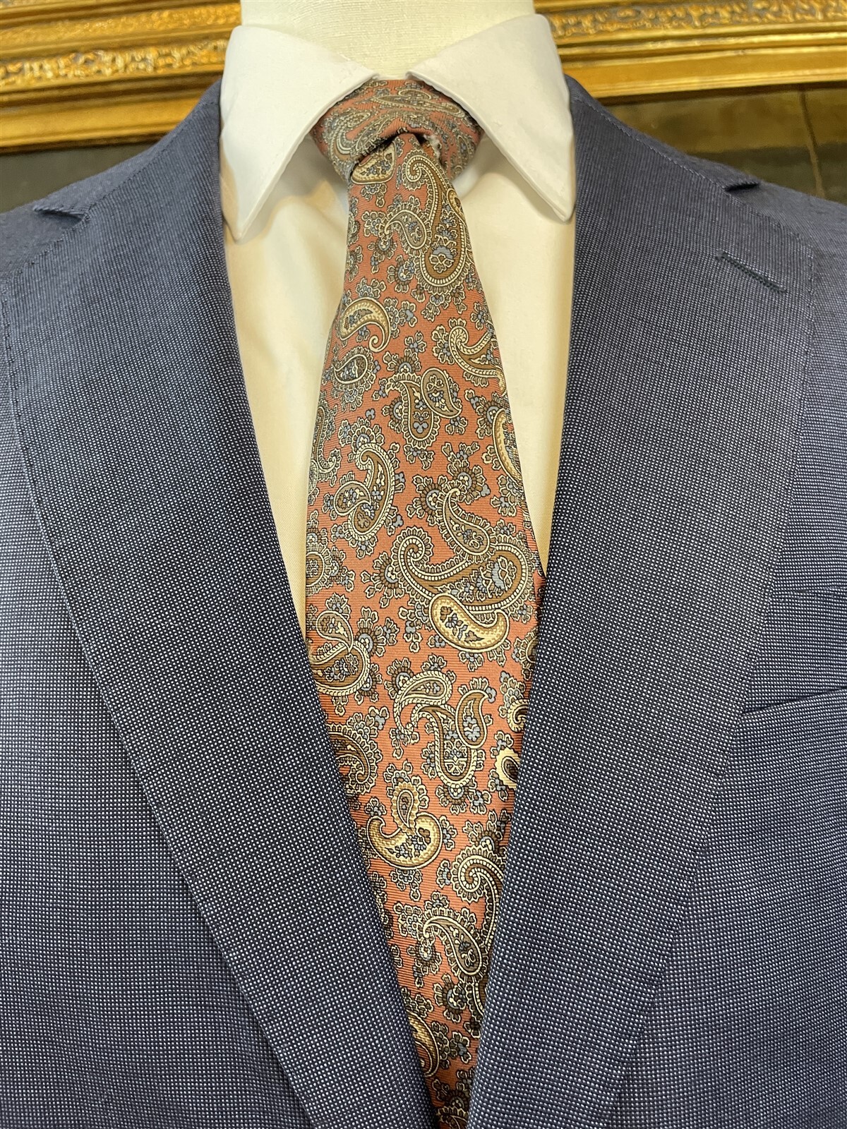 Culwell & Son BESPOKE 42R Blue Nailhead Superfine Wool 2Btn Blazer Jacket