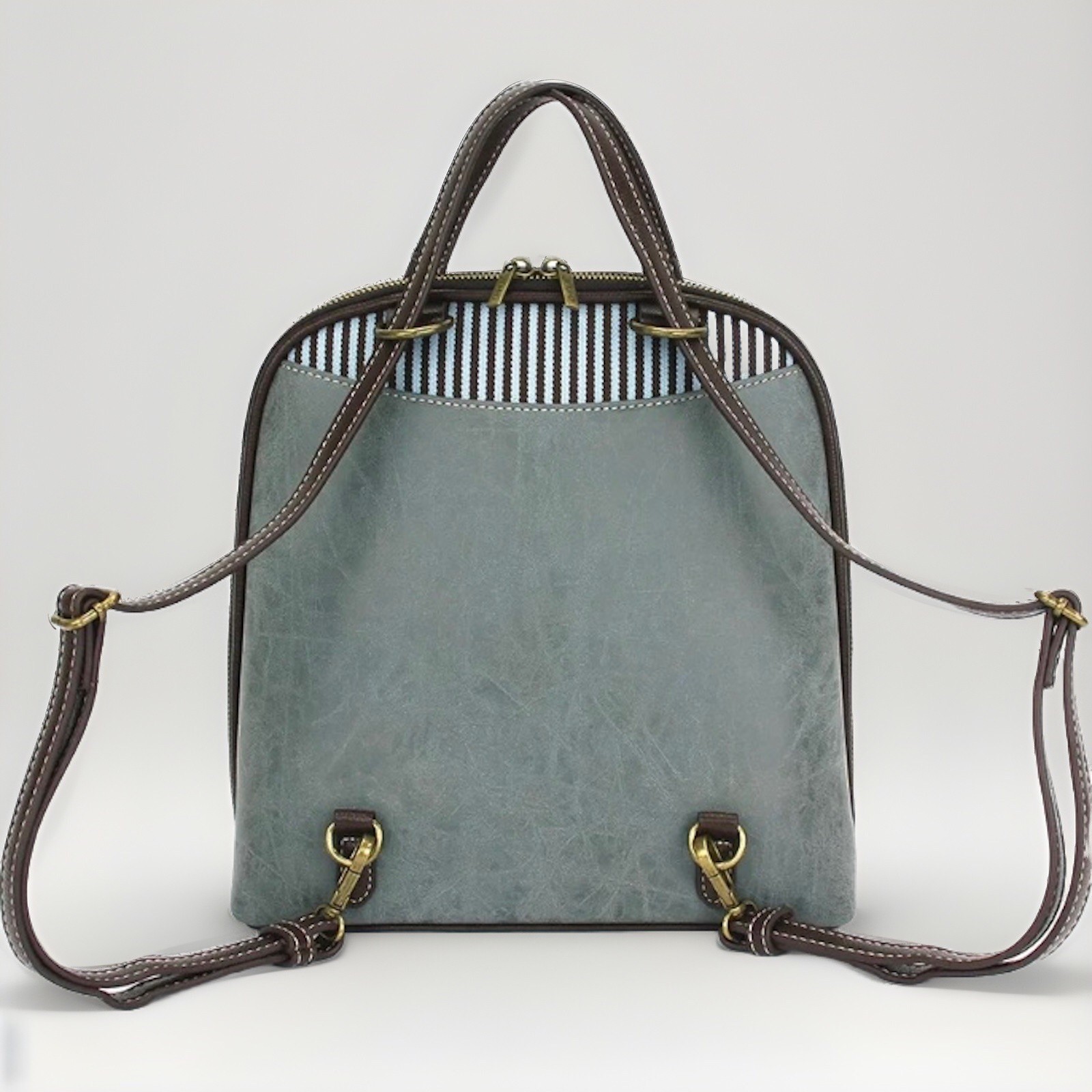 CHALA Indigo Blue Sandollar Convertible Backpack Purse Beach Summer Fashion Fun