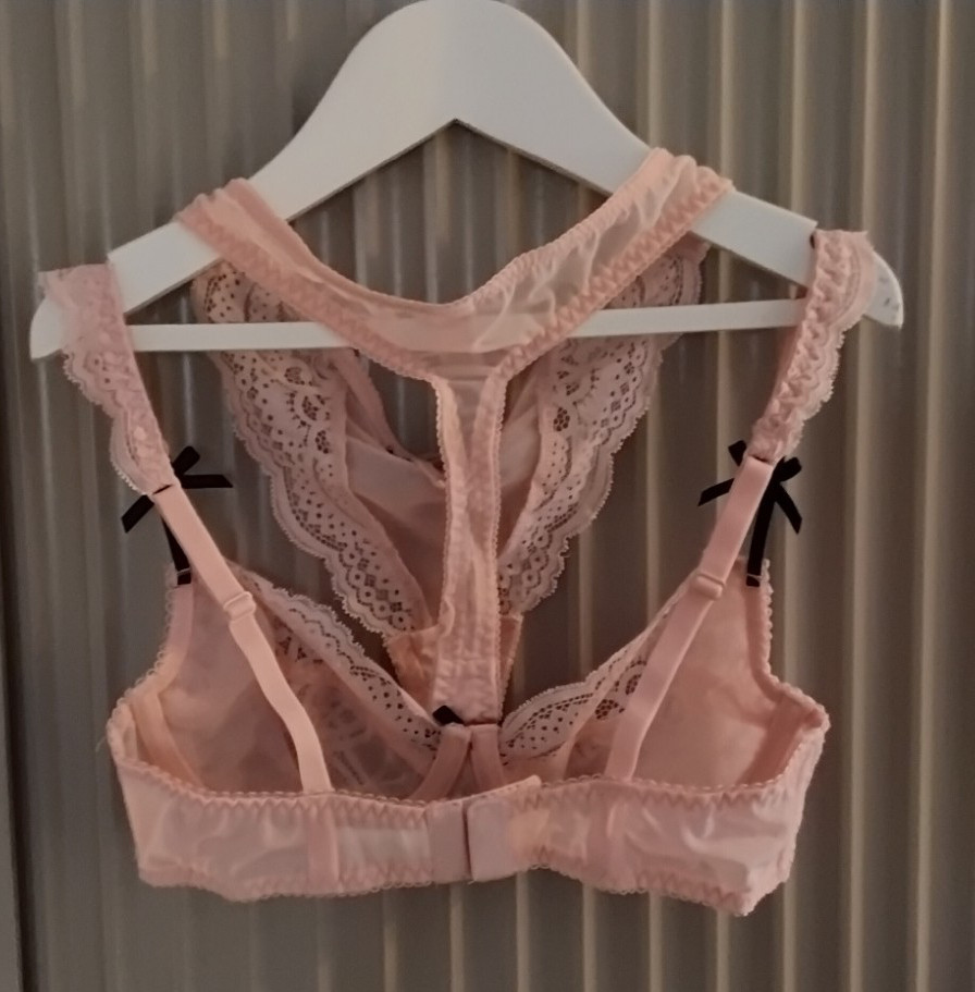 TDR BOUTIQUE None Padded Lace Balconette Bra & thong set Pink SZ EUR 70E UK32DD