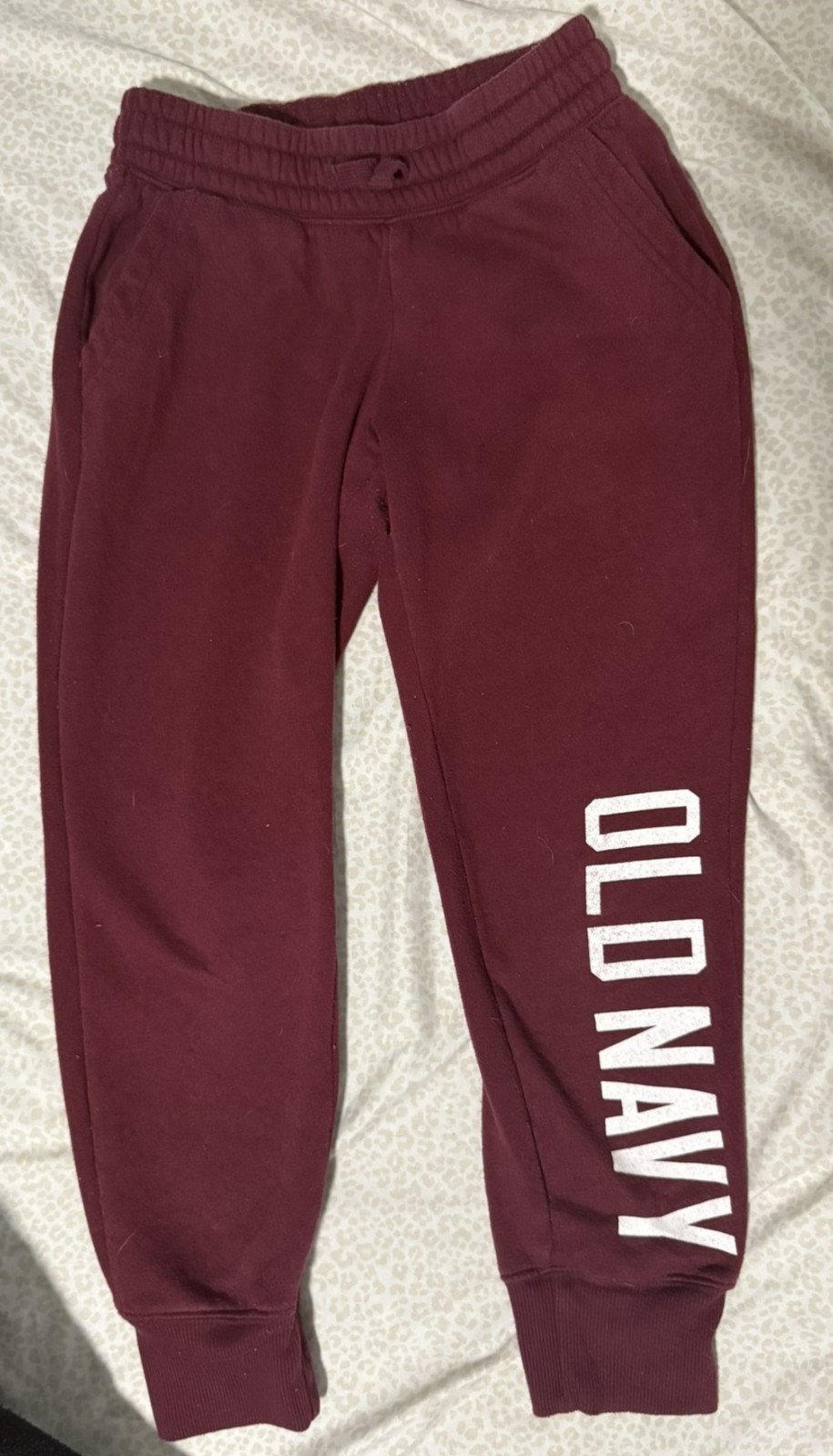 Old Navy Kids Logo Sweatpants Size M 8 UNISEX Burgandy