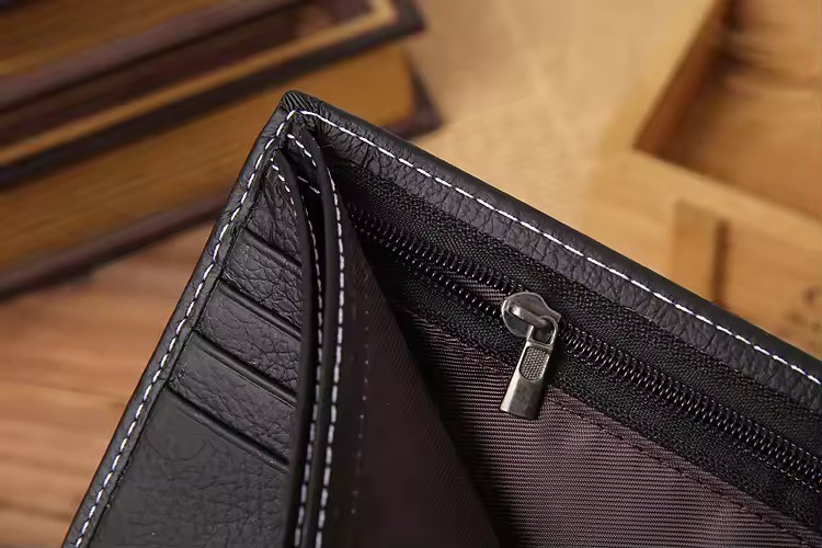 New Mens Leather Bifold Wallet Button Closure RFID Blocking Card Case/Cash