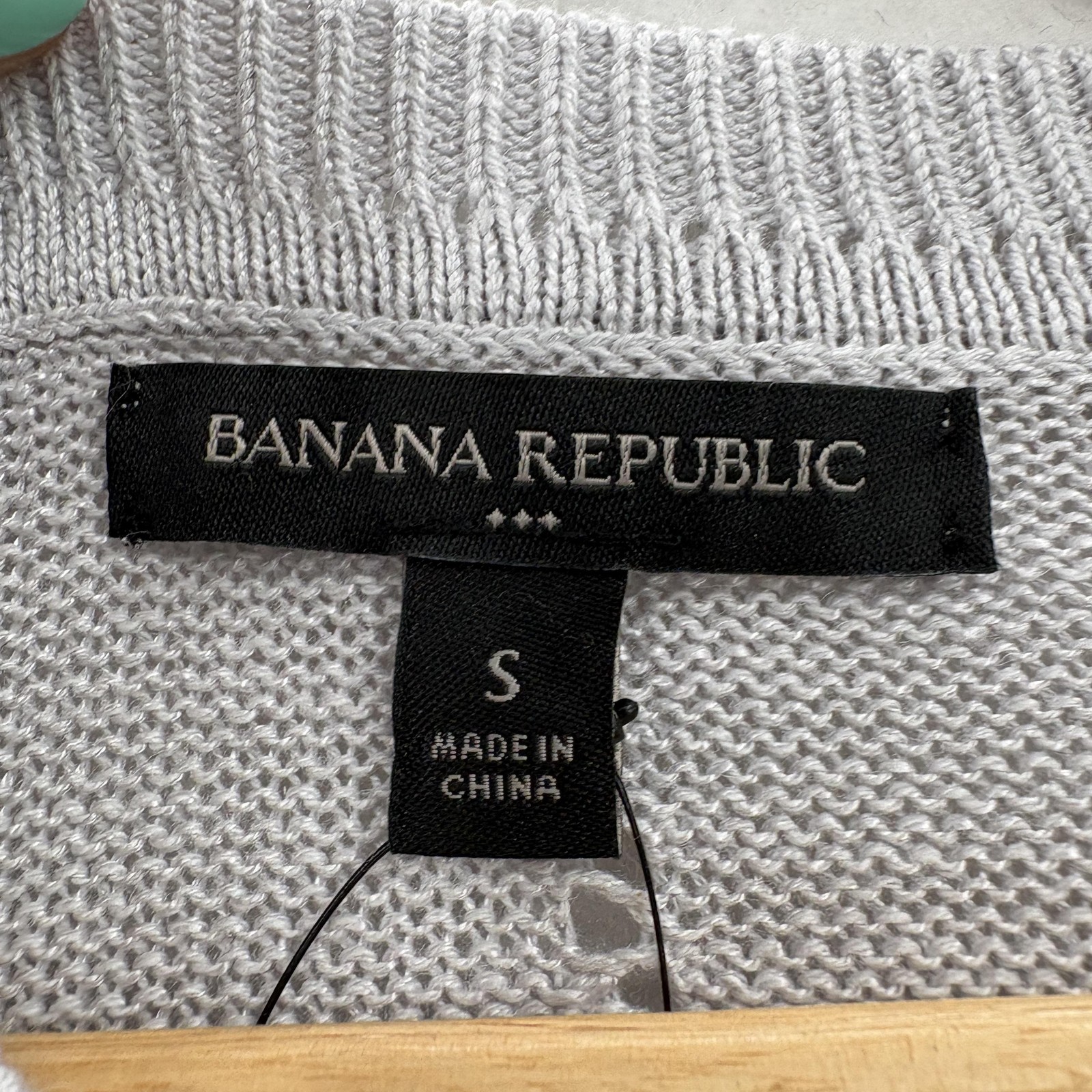 Banana Republic Sweater Womens Small Gray Ramie Viscose Crew Neck Minimalist NWT