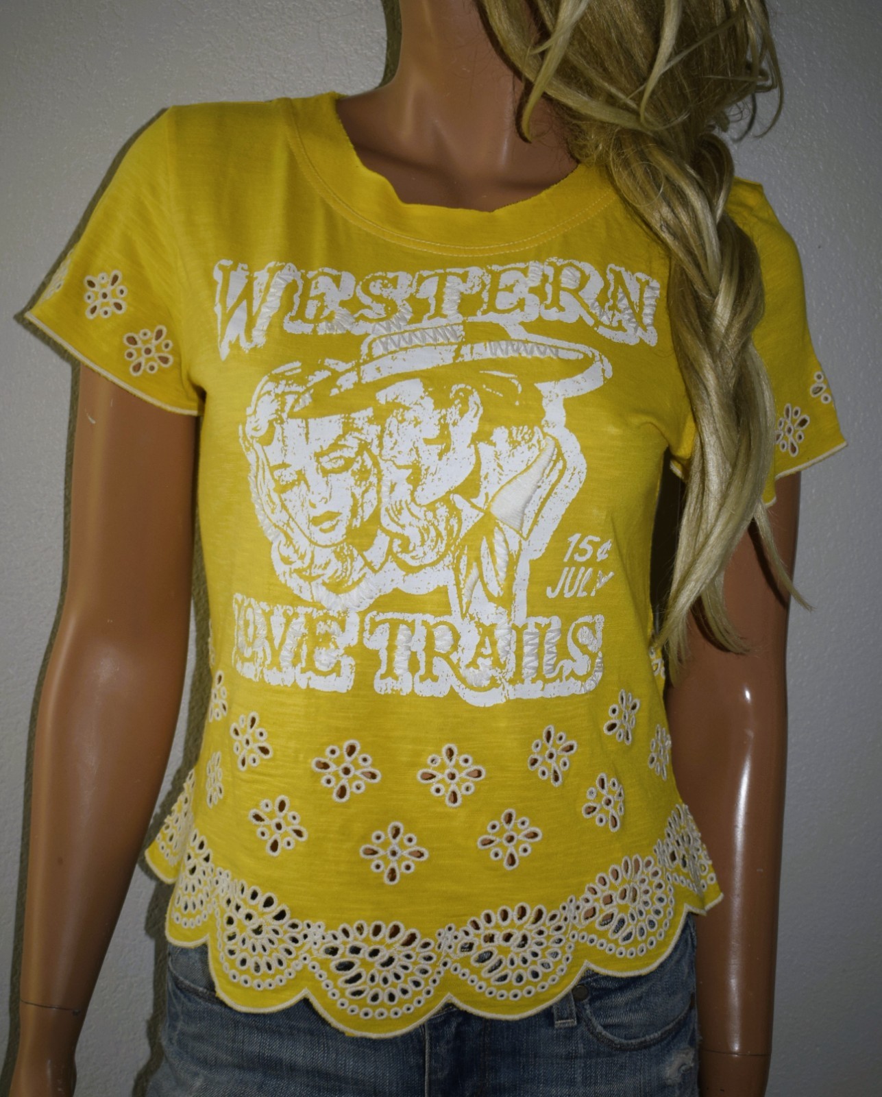 NWT DOUBLE D RANCH Western Love Trails Top X Small