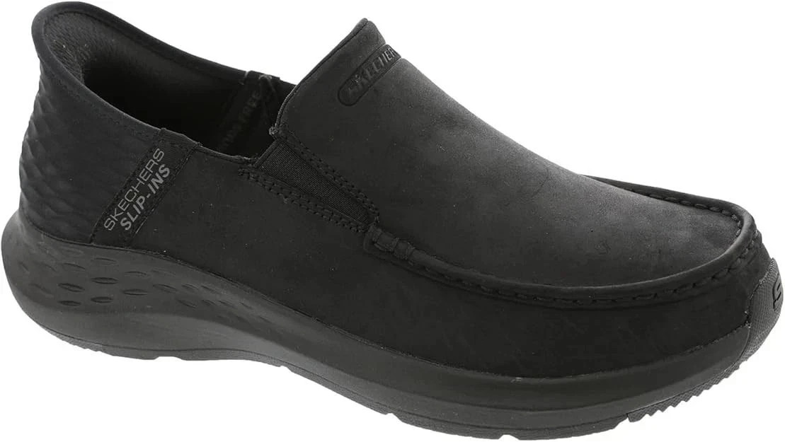 Skechers Men’s Slip-ins Parson Oswin Loafers Leather Shoes Black 11.5 Medium