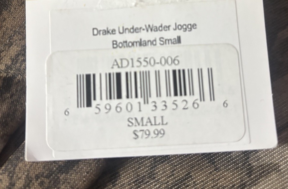 new $80 DRAKE MST Mossy Oak Bottomland Under-wader Jogger Pants Mens S 28-30