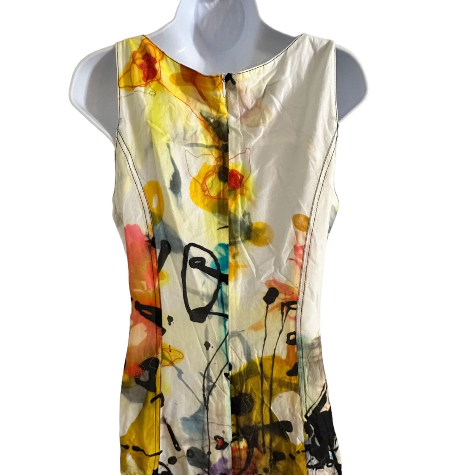 Apanage Femme dress size 8 watercolor print and embroidery