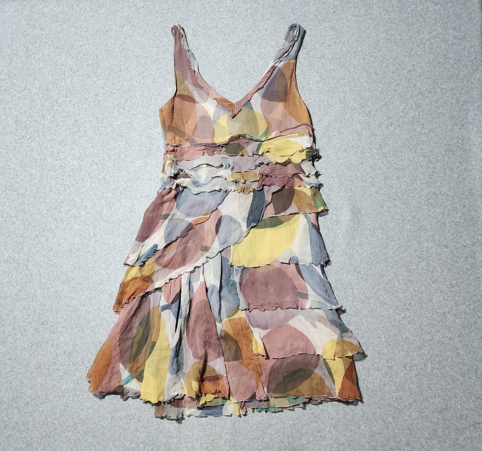 Vintage Rare Moschino Cheap And Chic silk ruffles dress size M