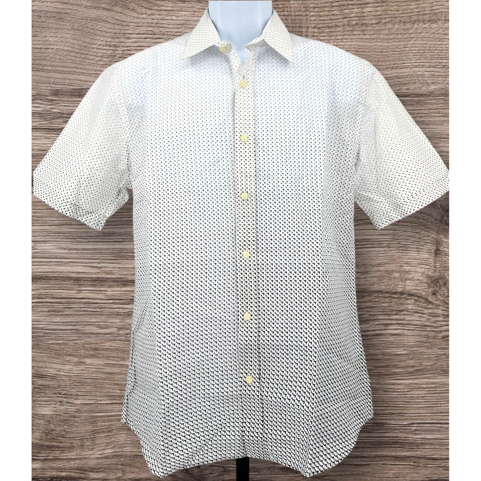 NEW 7 DIAMONDS White Mind Mischief Ombre Short Sleeve Shirt Men’s Medium