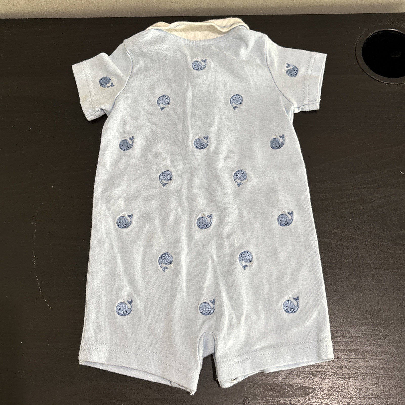 First Impressions Baby Boy Summer One Piece Outfit 6-9 Months Embroidered Whale