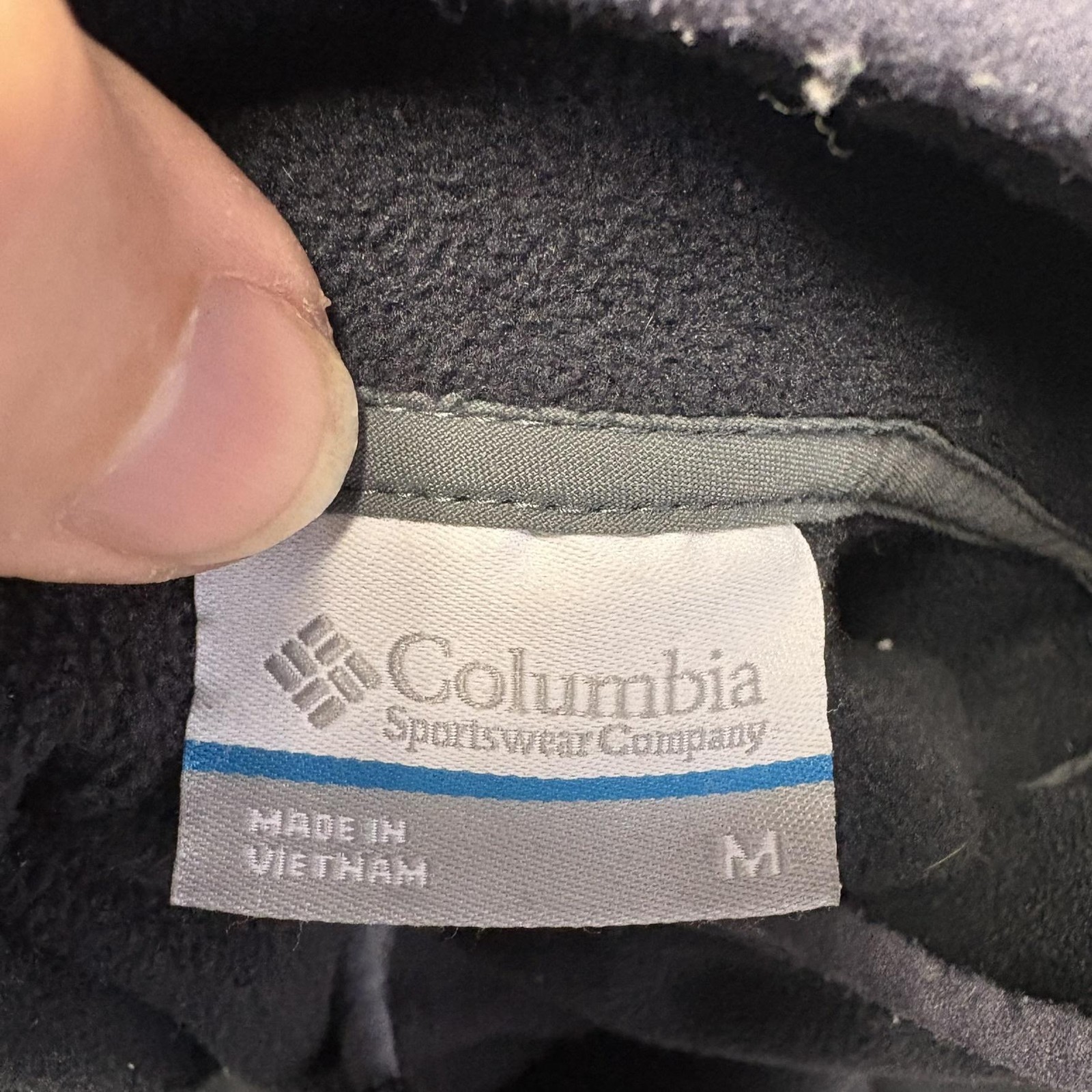 Columbia Fleece Pullover Mens Medium Black Gray Fast Trek II Quarter Snap AM1129