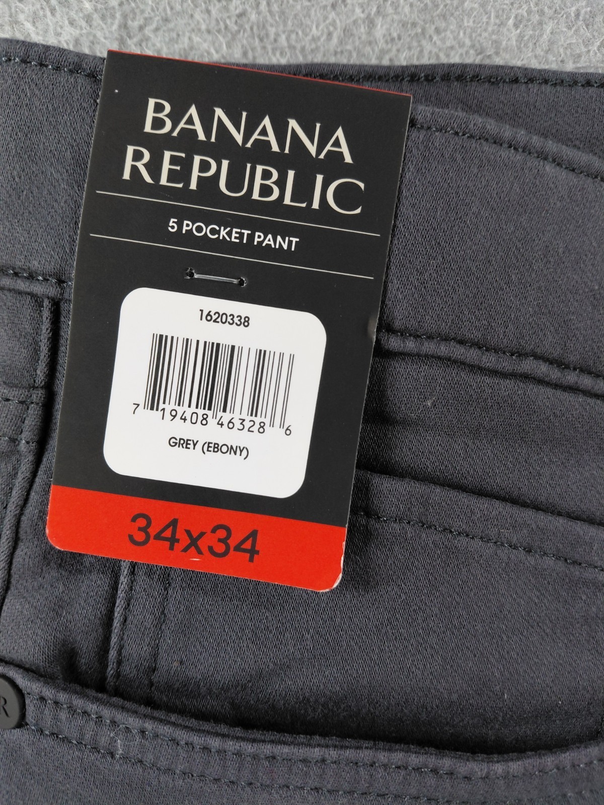 Banana Republic Men’s Pants Size 34×34 Gray Straight Leg Stretch 5 Pocket 35×34