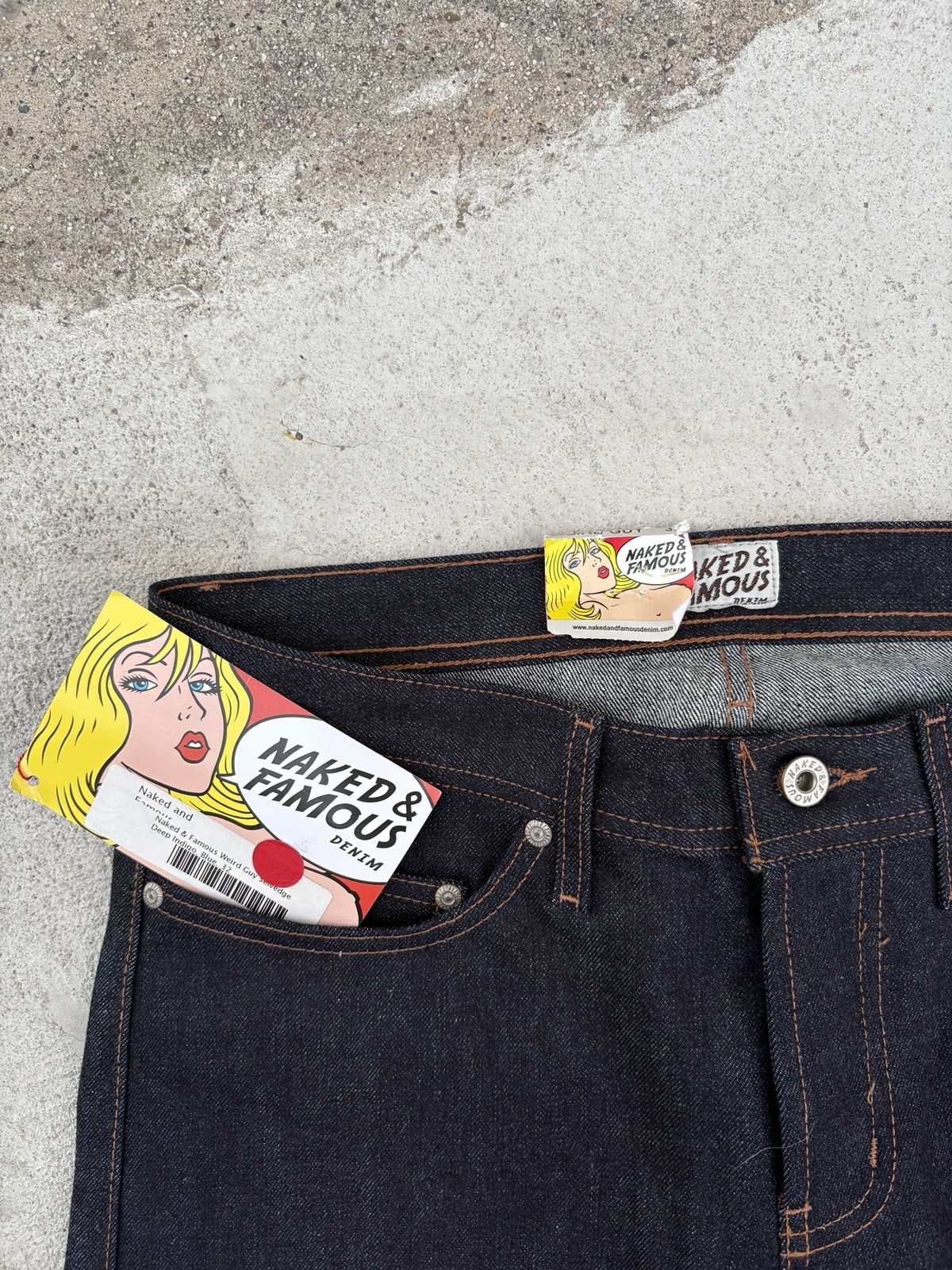 Naked & Famous Rare & Raw Deep Indigo Selvedge Weird Guy 32×34 New With Tags