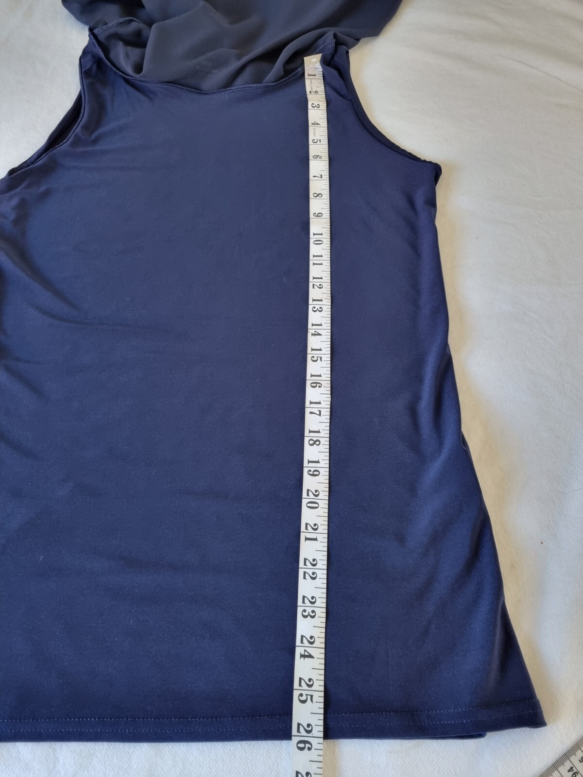 Firenzaa Top Navy UkS Soft Jersey &chiffon Layered Bnwt Holiday Cruise Evening