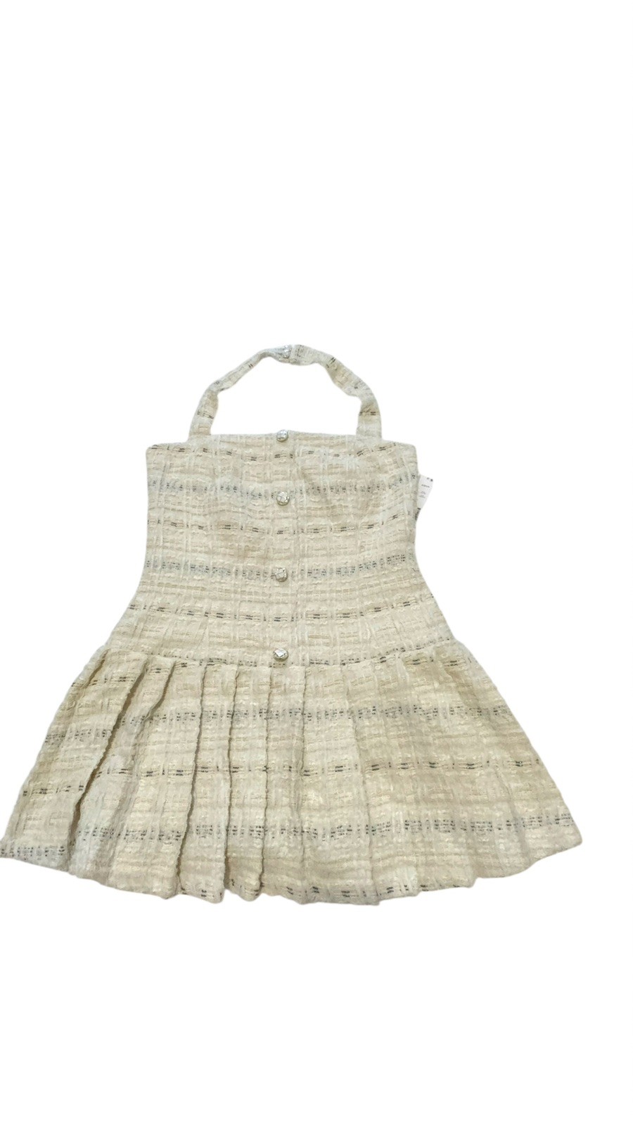 NWT Aqua Women’s Ivory Tweed Halter Mini Dress Size M