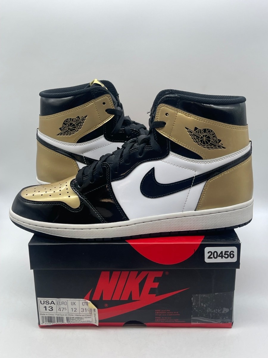 Jordan 1 Retro High NRG Patent Gold Toe 13 (Moderately Wor Size 13 (Damaged Box)