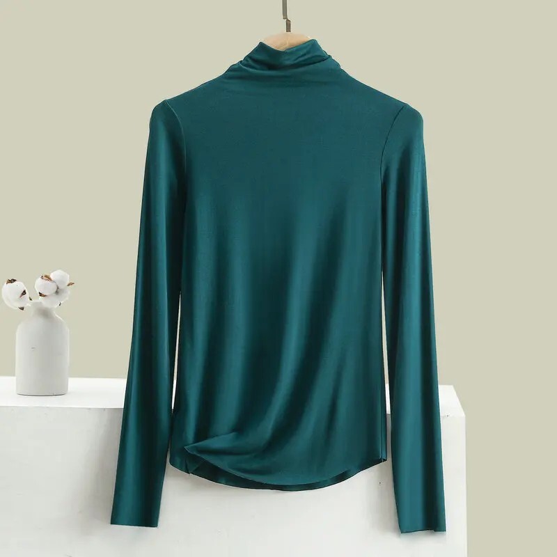 Hot Sale Womens Fashion hot tops High Neck T Shirt Undershirt Long Sleeve