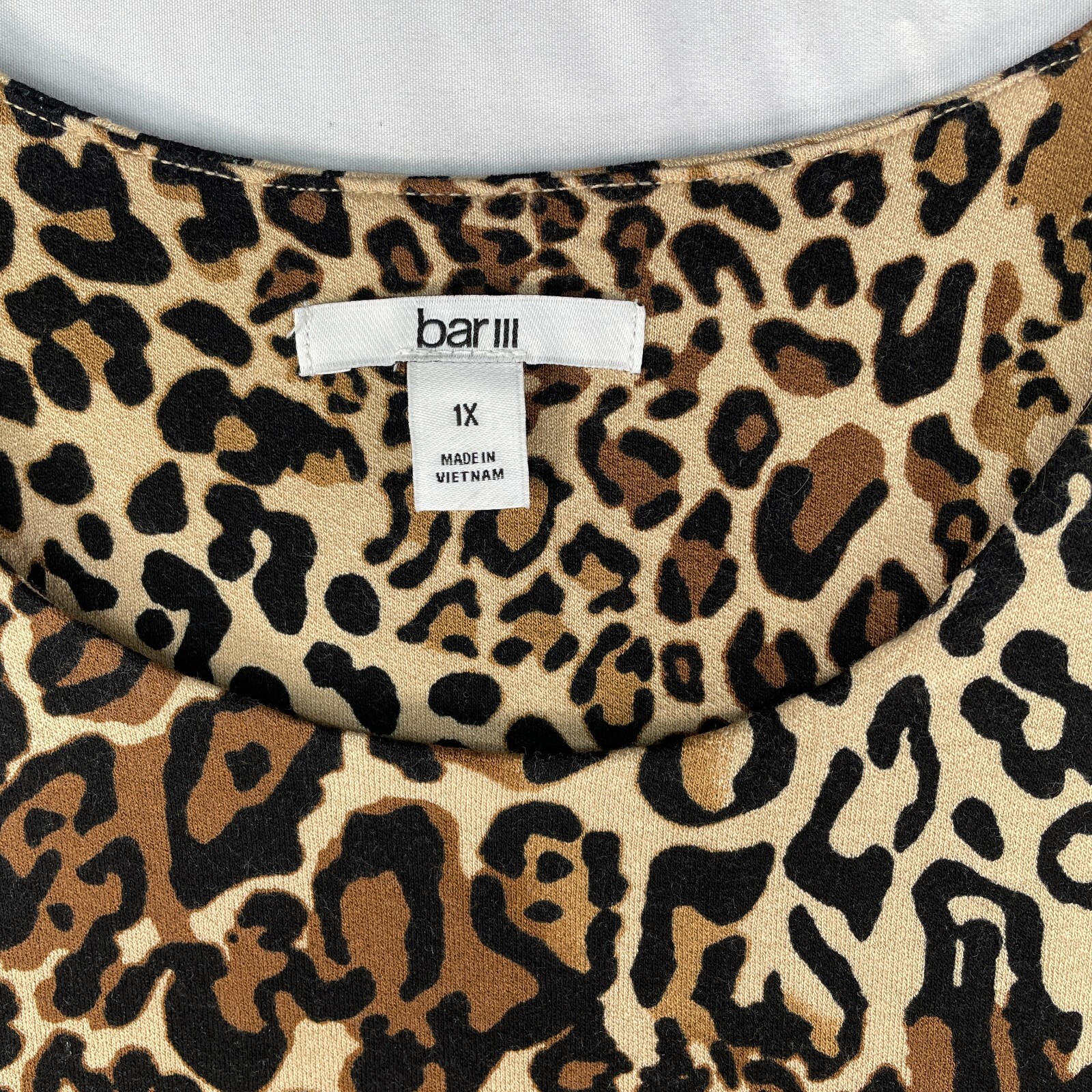 Bar III Dress Womens Plus size 1X Animal Cheetah Print Bodycon Stretch New
