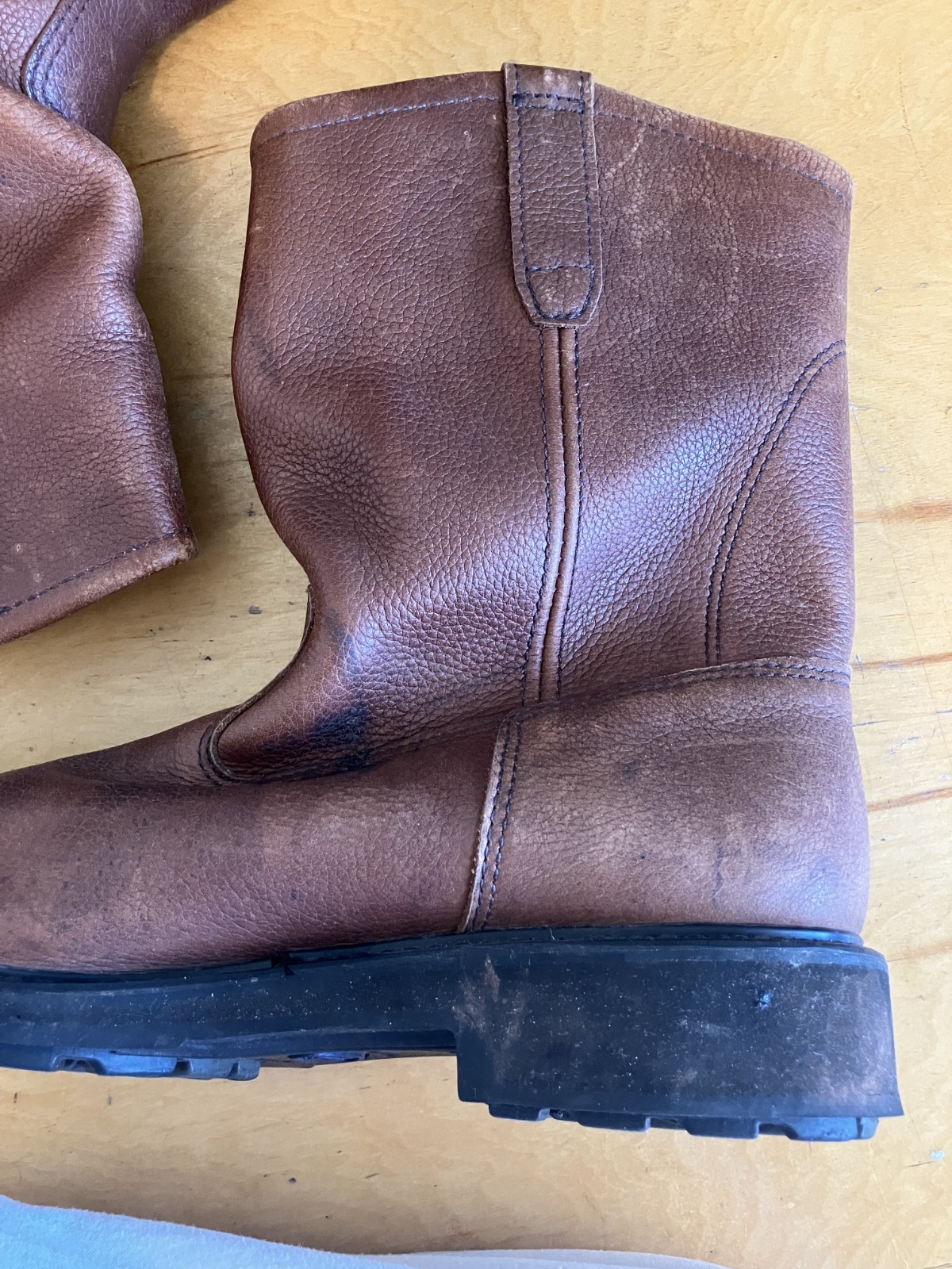 Wolverine Men’s Size 13/46 10 Inch Wellington Brown Leather Work Boots