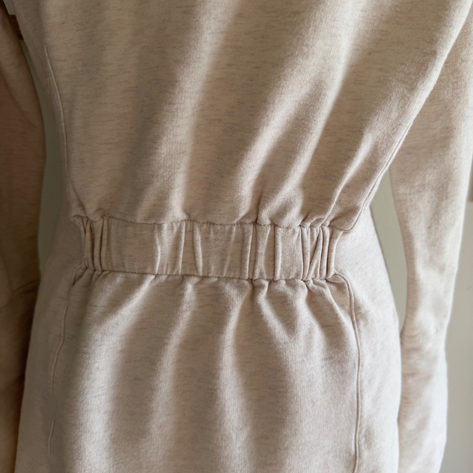 The North Face Asymmetrical Zip Hooded Thumbhole Tunic Oatmeal Womens S Gorpcore