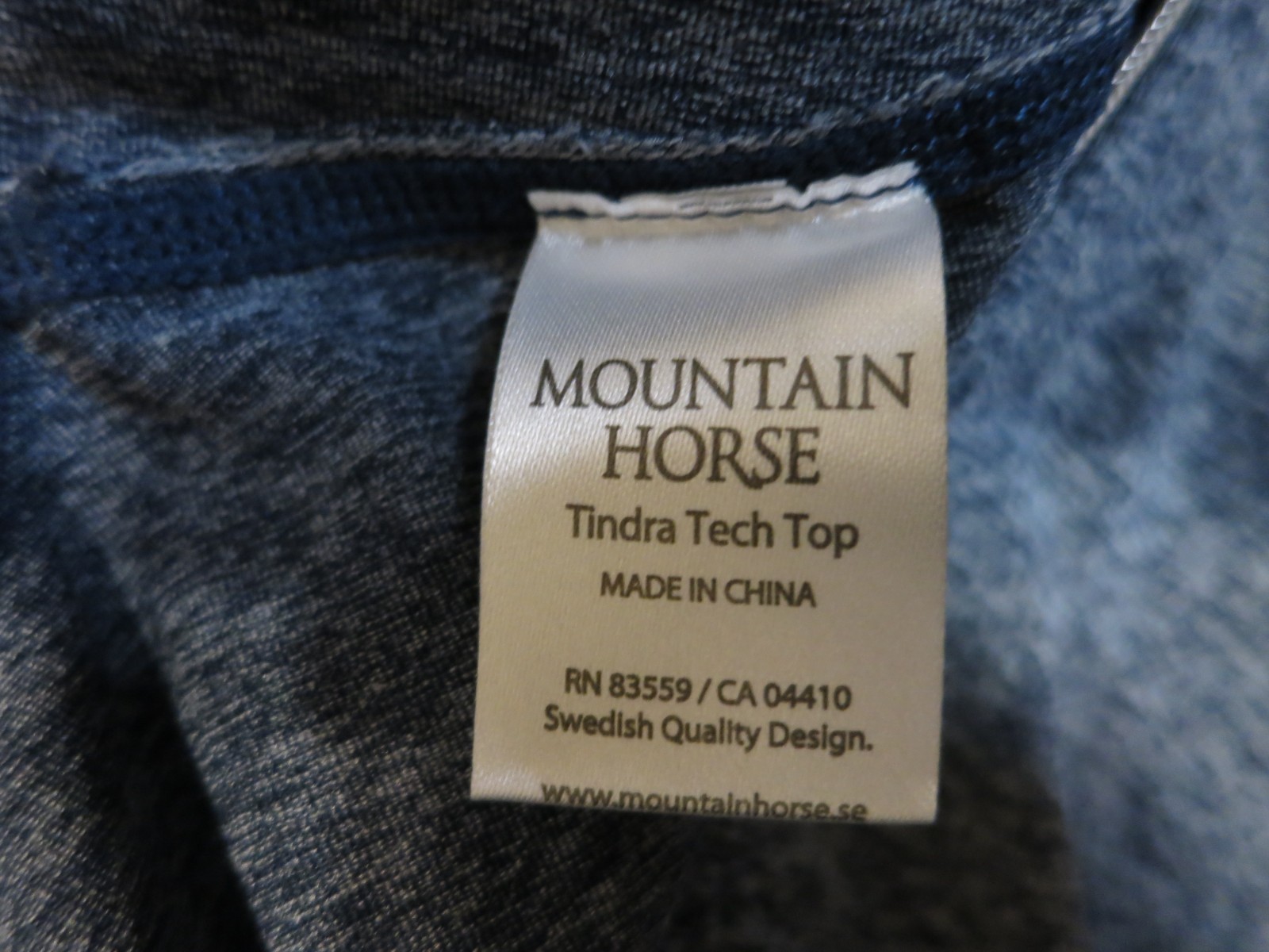 Mountain Horse Women’s Blue 1/4 Zip Performance Pullover Tindra Tech Top Sz S/M