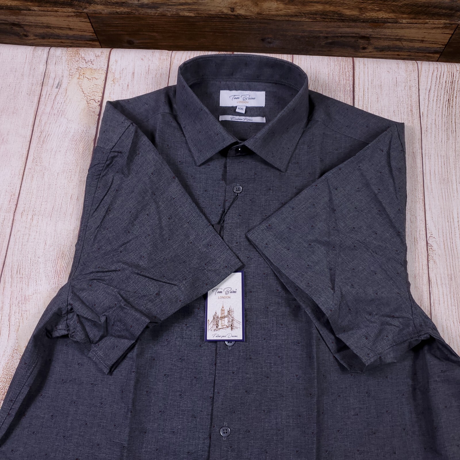 NEW Tom Baine London Men’s short sleeve button Front shirt XXL (Fit M or L)