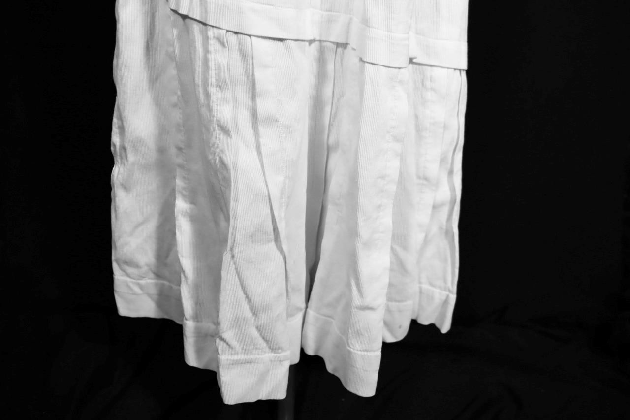 Antique Edwardian French White Cotton Petticoat Size Medium 30″ Waist VG Cond
