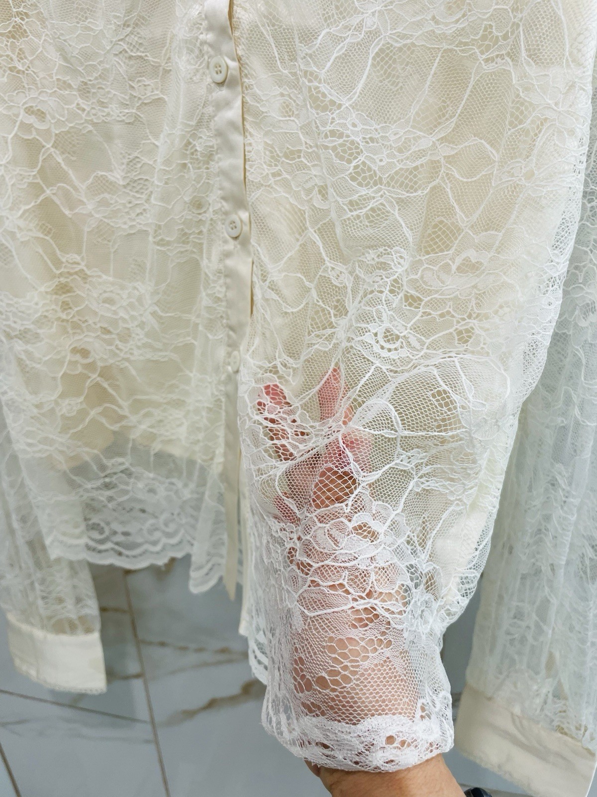 Rachel Parcell Ivory Lace Top Size S Western Regency Cottage