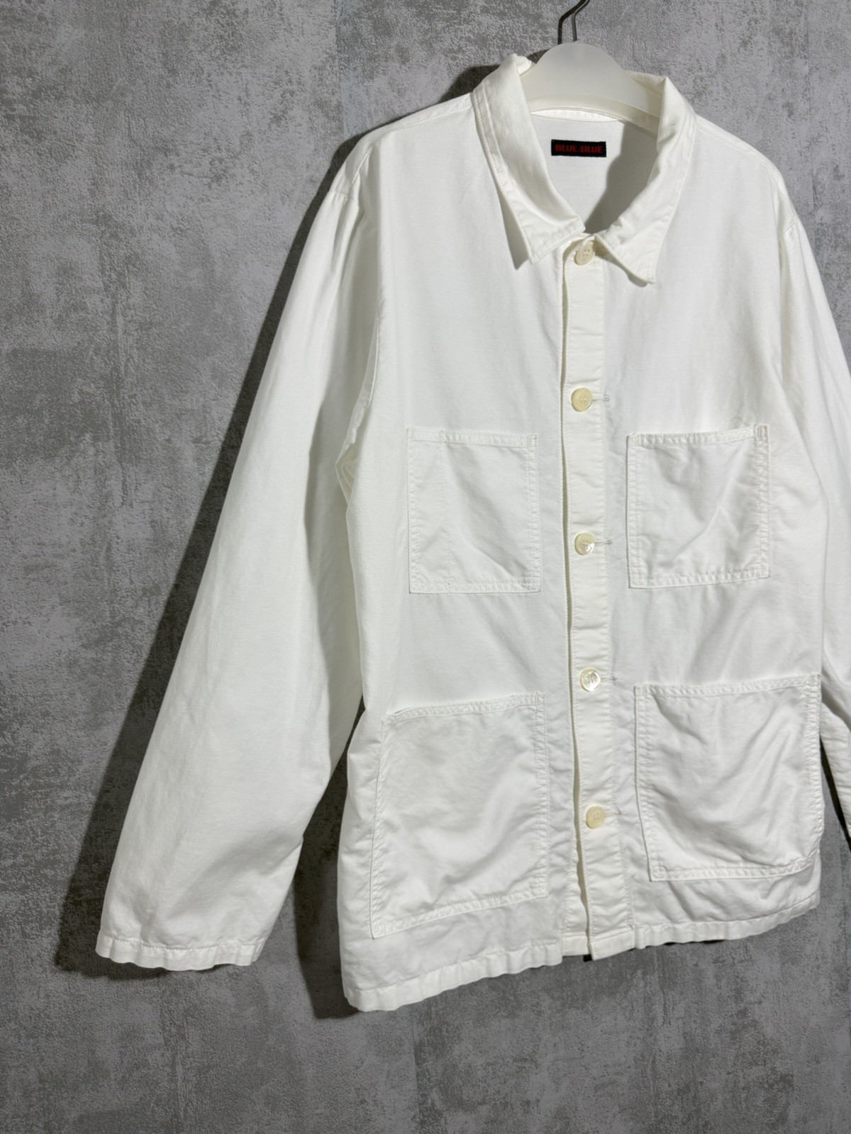 Blue Blue Japan White Chore Jacket Mens Size 2 Cotton Worker Coat Made In Japan