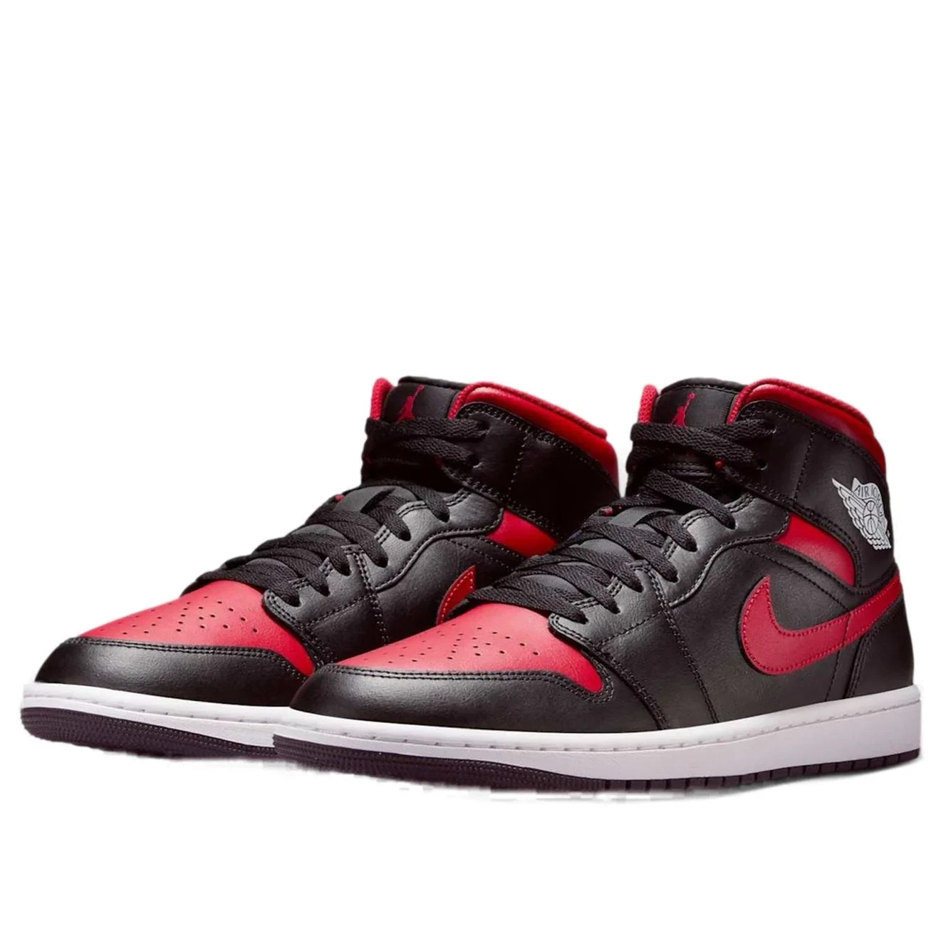 New Men Nike Jordan 1 Mid Bred Black/Varsity Red/Summit White DQ8426-067 size 10