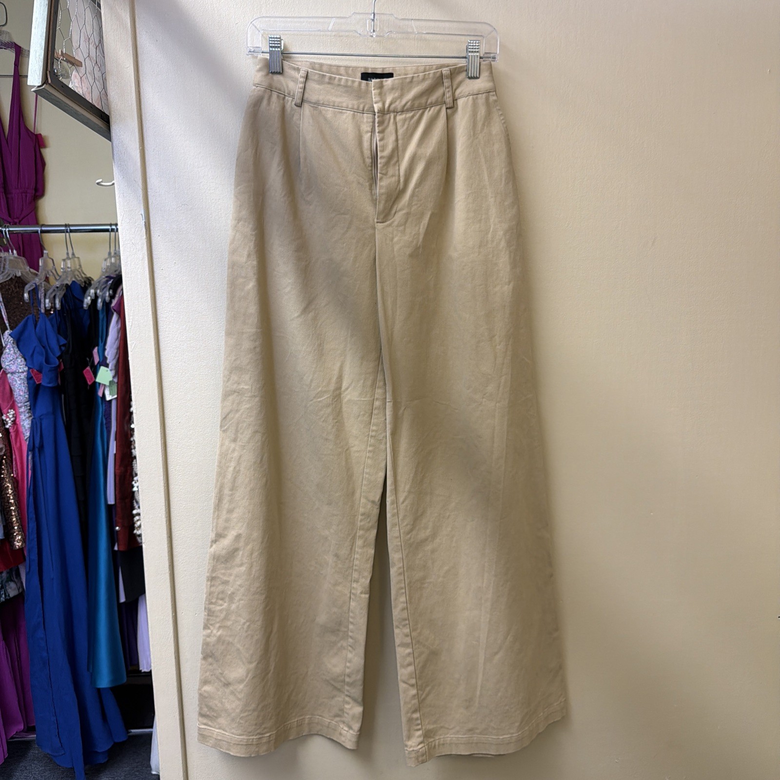 Bardot Wide Leg Pants Women 2 Cream High Waist Tailored Professional Chic