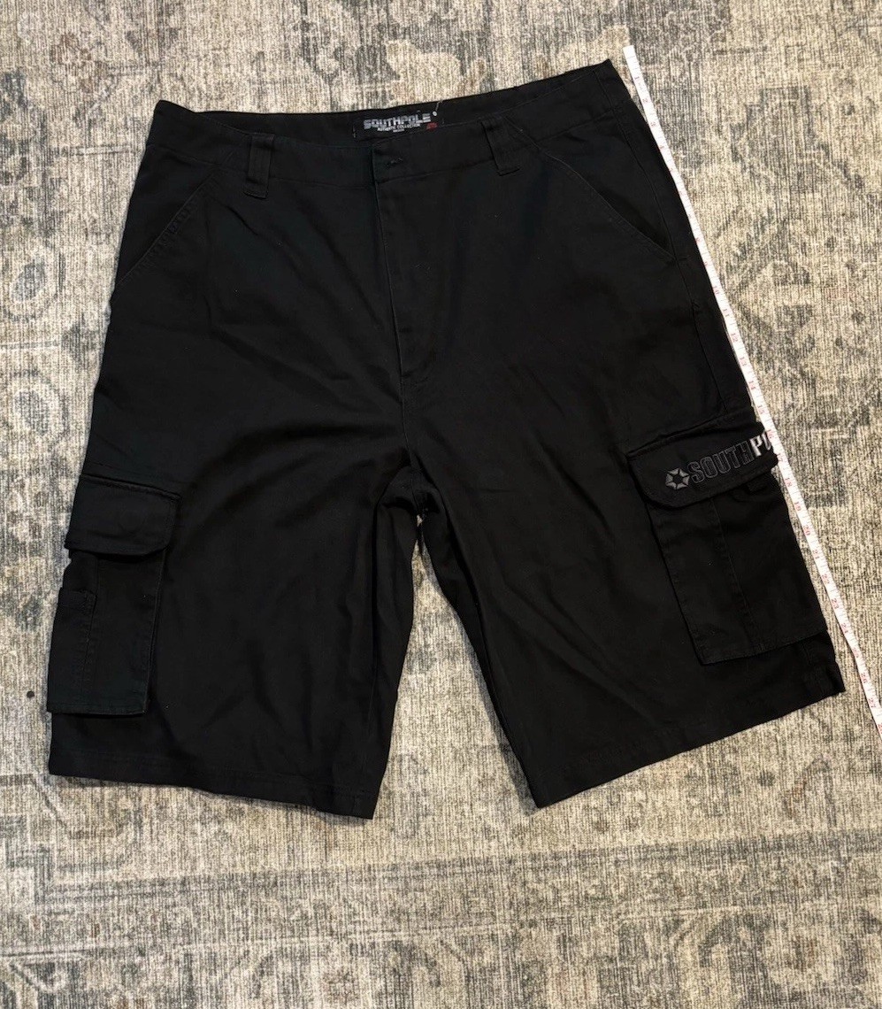 Southpole Men’s Black Cotton Cargo Shorts Size 36
