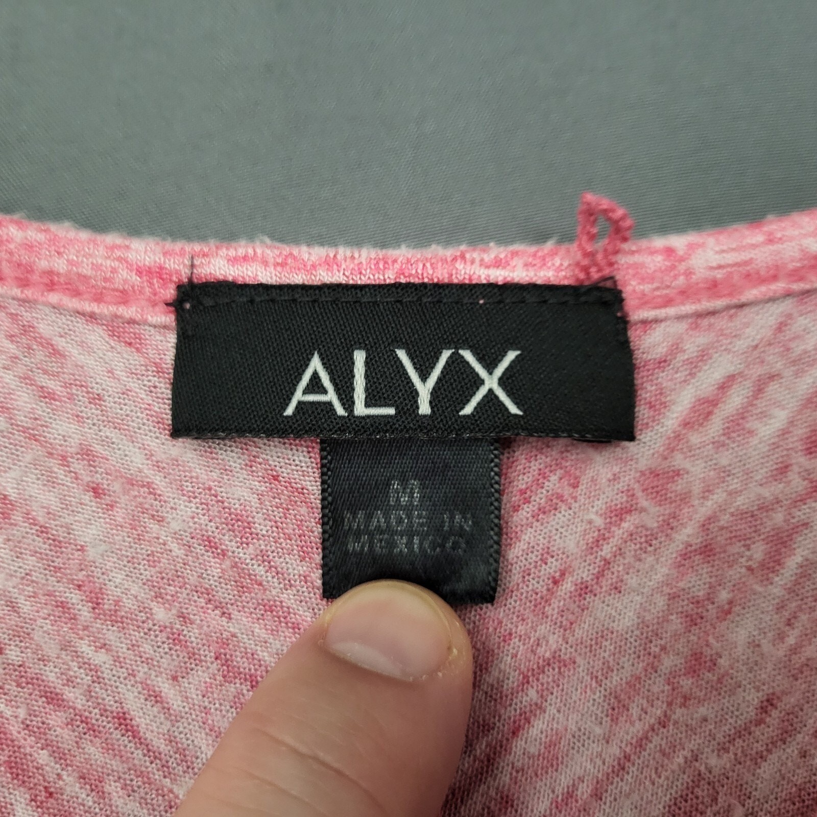 ALYX Womens Hot Pink Heather Space Dye Dolman Sleeve V-Neck Banded Hem Top M