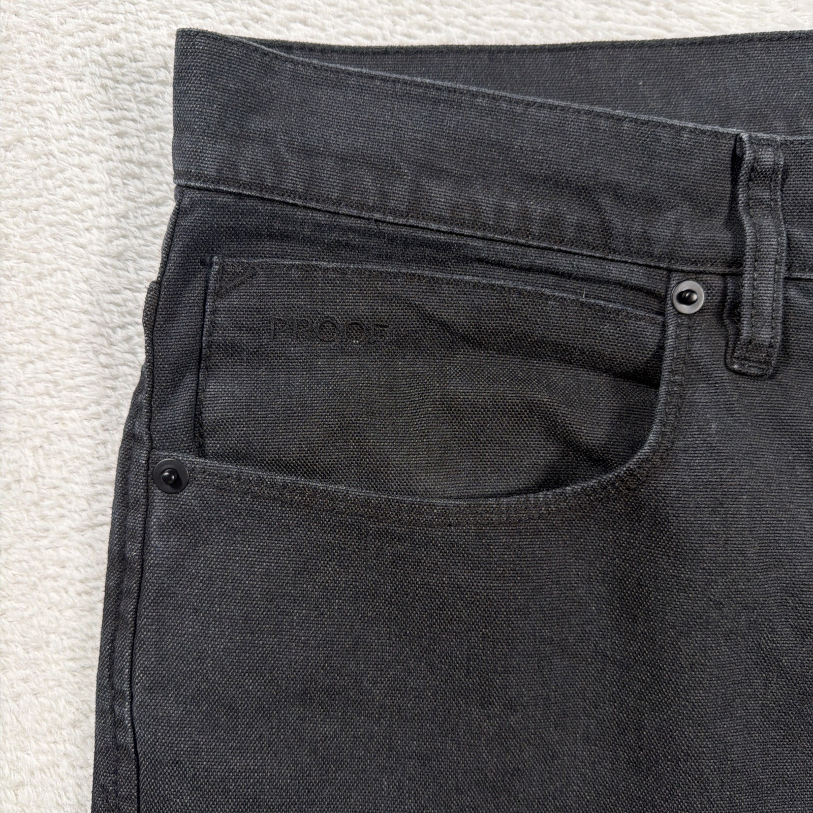 Proof Rover Men’s Slim Tapered Canvas Pants 34×32 Black Denim Workwear