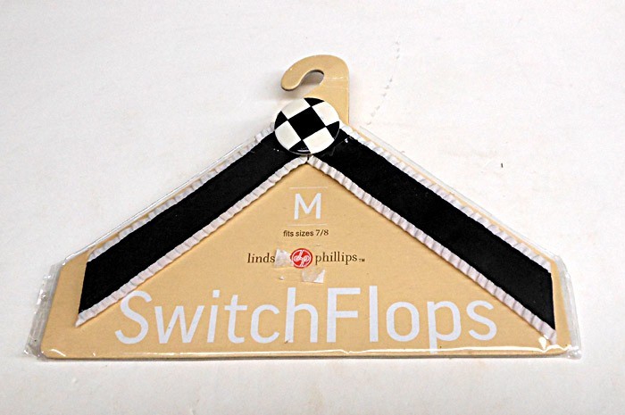Switch Flops Lindsay Phillips Black Checkerboard Medium Interchangeable Straps