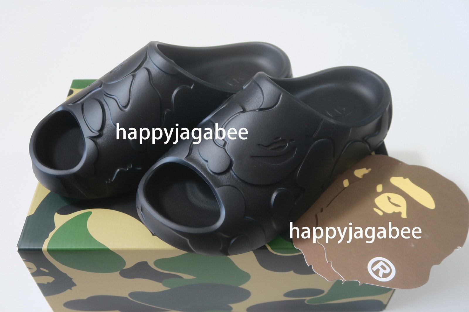 * A BATHING APE Men’s Footwear BAPE SLIDE #1 Black / Beige 1M30191323