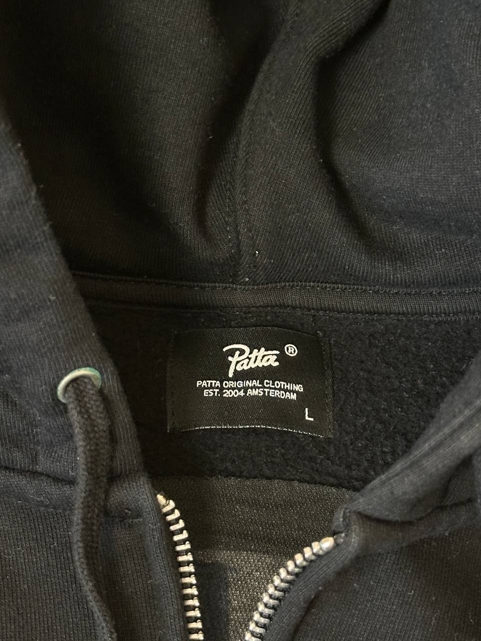 PATTA AW21 One People One Earth Zip Hoodie Sweatshirt Mens Size L Black