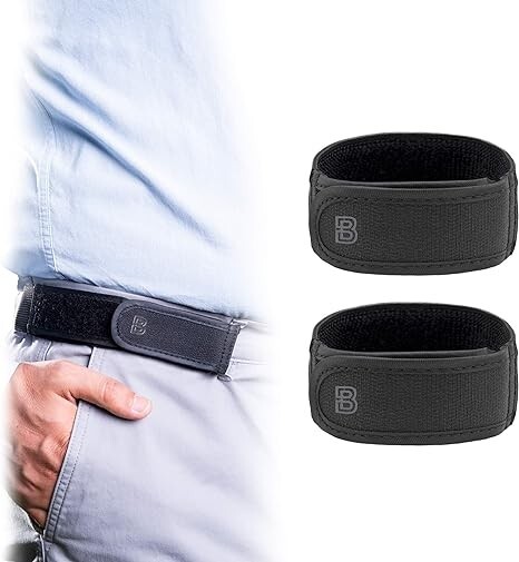 BeltBro Titan No Buckle Elastic Belt For Men — Pair of Large Fits 1.5 Inch Belt