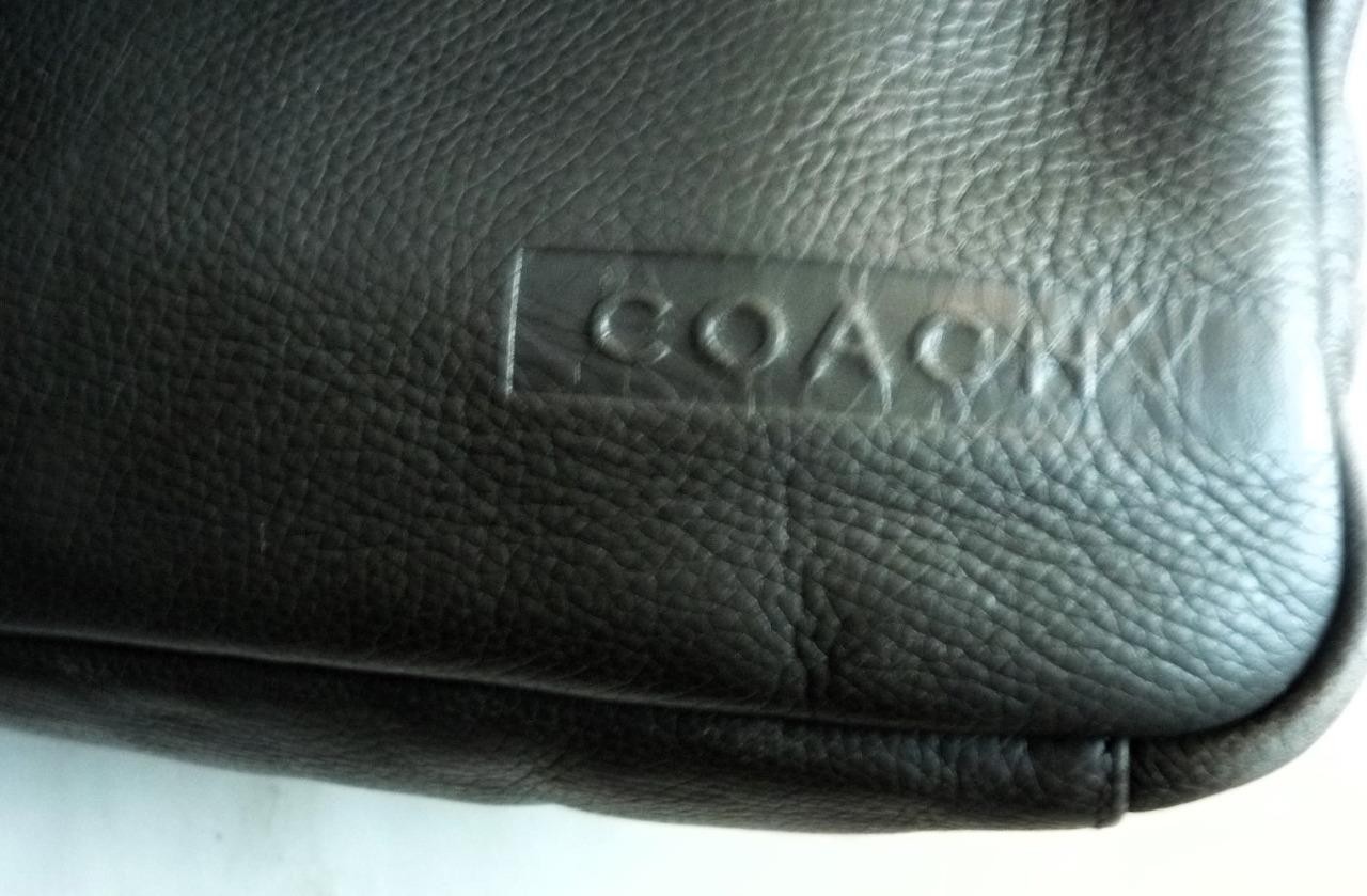 COACH Camden F70354 Gray Pebbled Leather Commuter Business Brief Case Laptop Bag