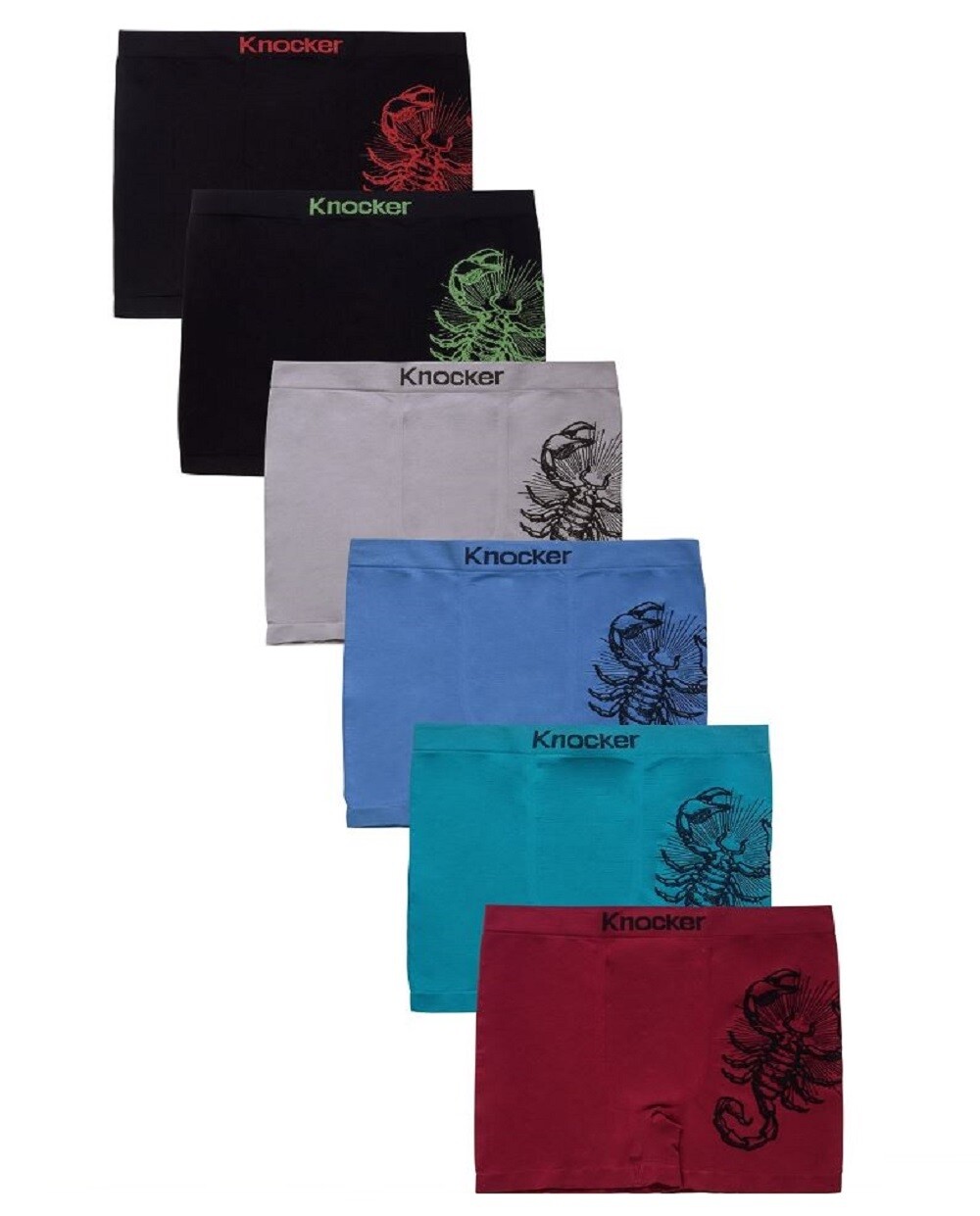 6 Boxers Underwear Knocker Briefs Men New Seamless Microfiber NWT #MS065 Lot