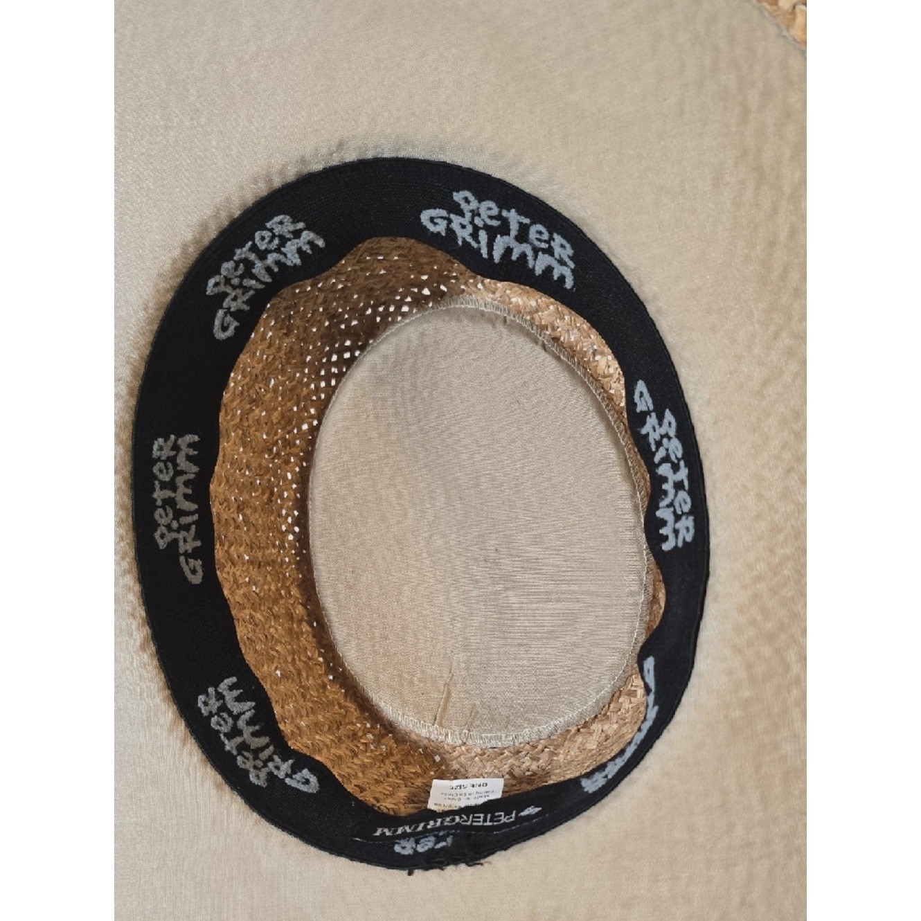 Peter Grimm Natural Brown Straw Fedora Panama Hat with Tan Band One Size