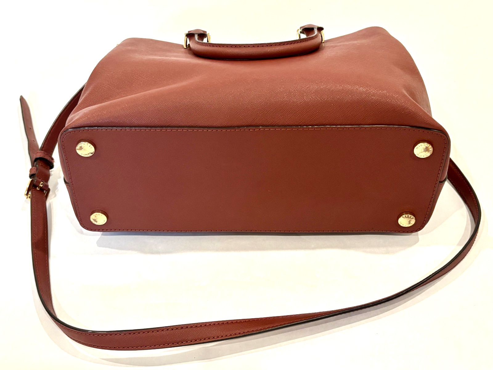 New Michael Kors Savannah Saffiano Leather Large Satchel – Brick – Authentic