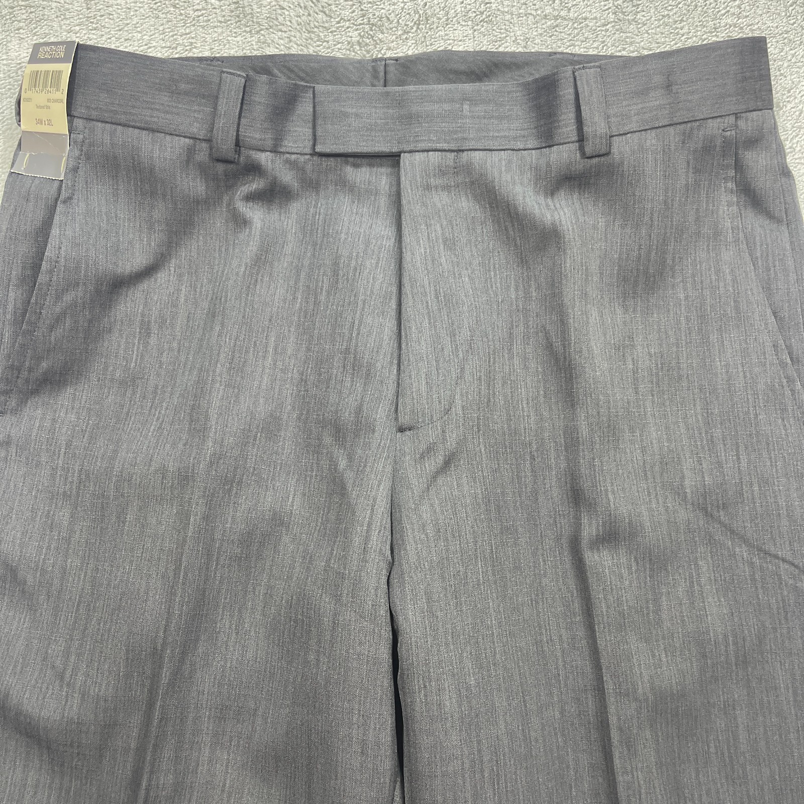 Kenneth Cole Reaction Dress Pants Mens 34×32 Charcoal Gray Textured Sitra Formal