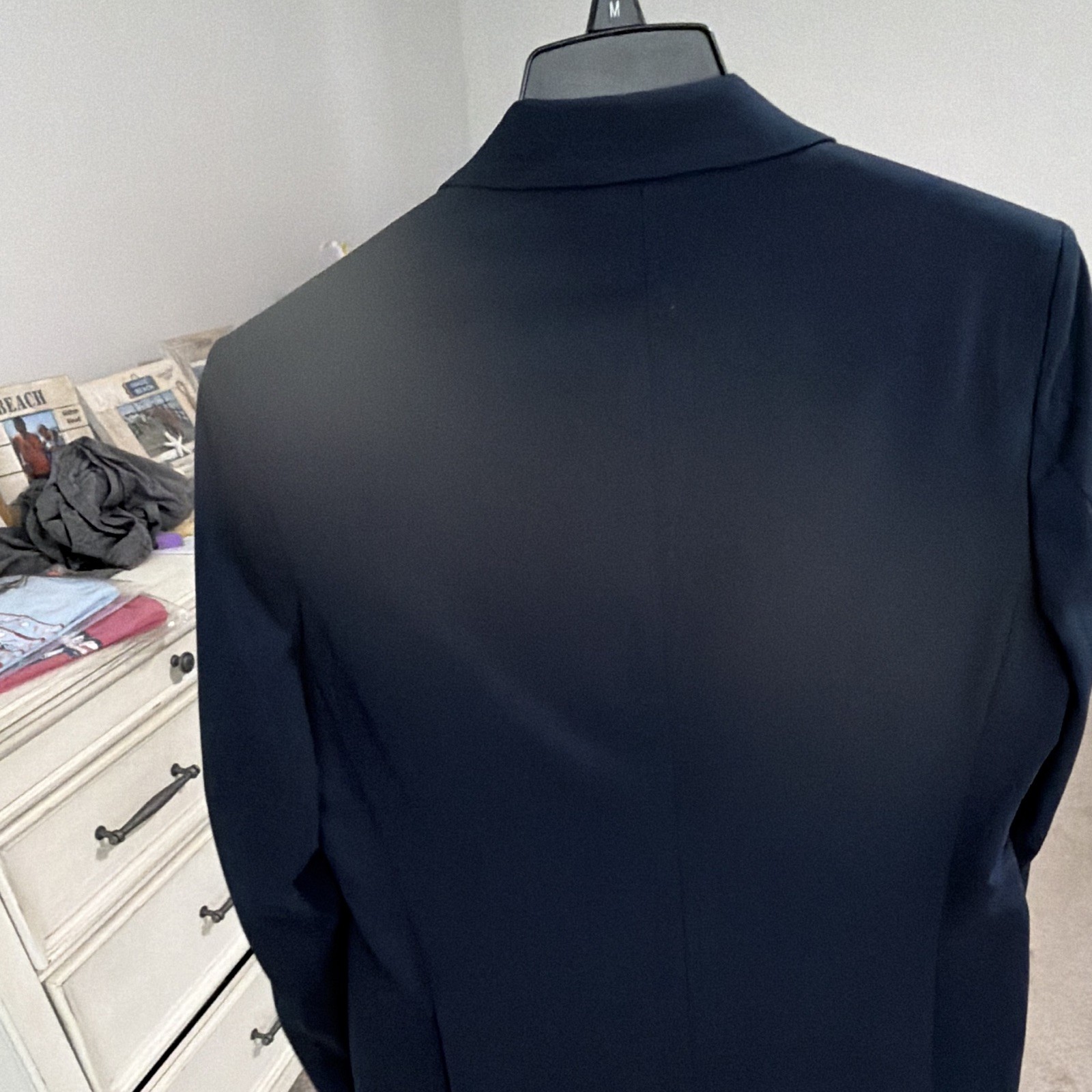 J.M. Haggar Men’s Navy Slim Fit 2-Piece Suit 40R 34×30 Stretch Flat Front